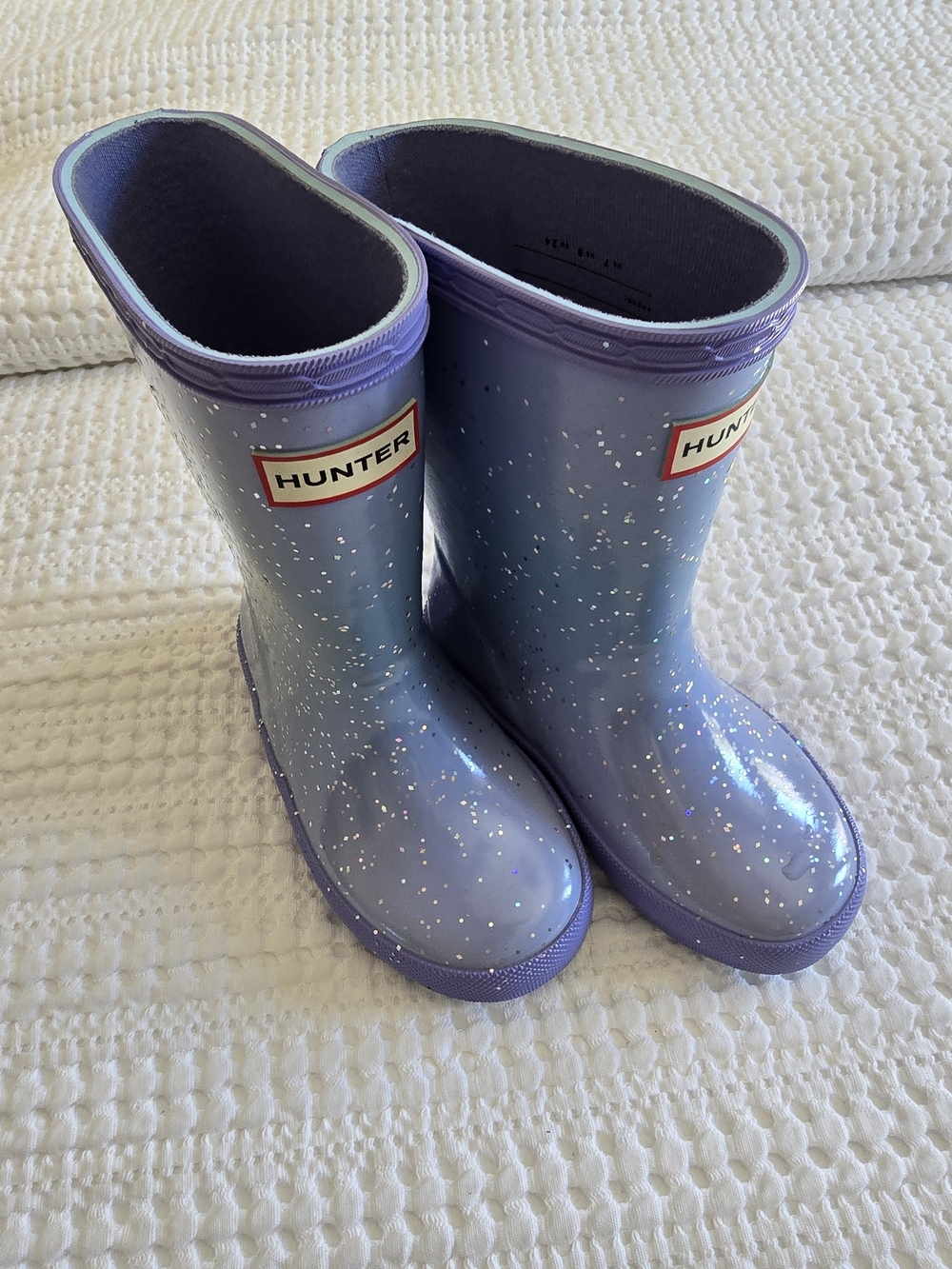 Hunter Kids' Purple Glitter Rain Boots